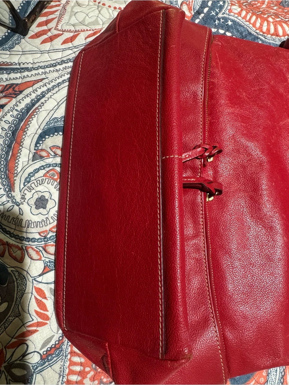 Dooney & Bourke Red Leather Shoulder Bag - Women - Picture 4 of 7